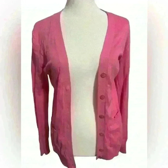 Banana Republic Solid Button Front Petite Cardigan Size XS PINK - Picture 2 of 9